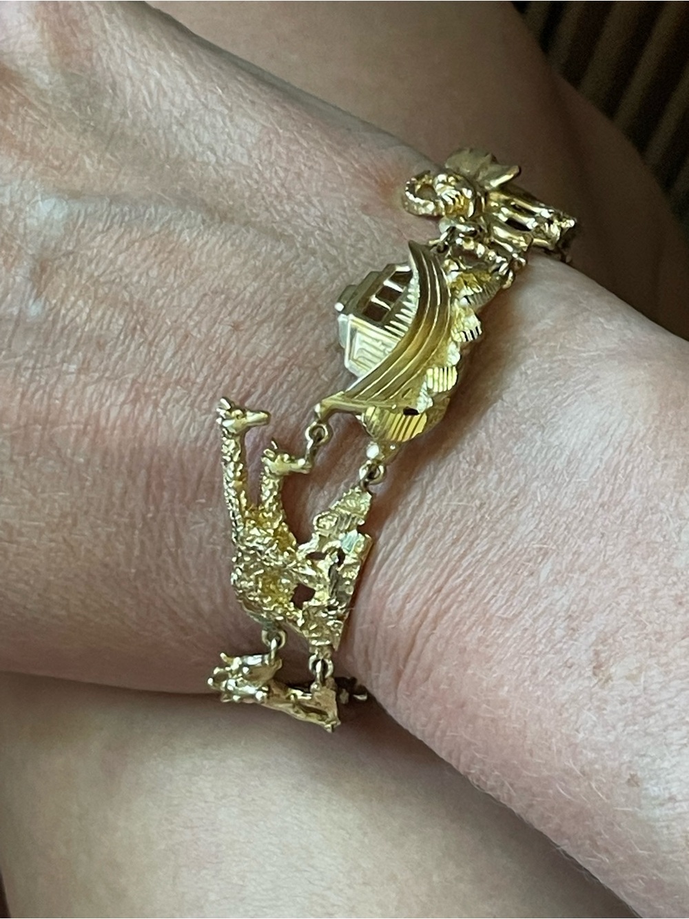 14k Gold Noah’s Ark Charm Bracelet - Women's Jewelry